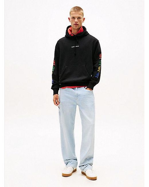 Tommy Hilfiger Crest Relaxed Fit Hoodie Mit Grafik Hinten in Black für Herren