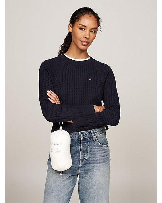 Tommy Hilfiger White Verstaubare daunengefüllte Steppjacke