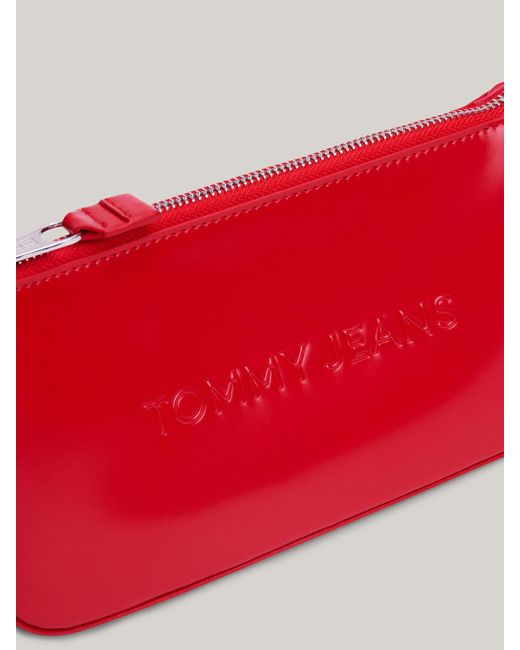 Tommy Hilfiger Red Essential Embossed Logo Shoulder Bag