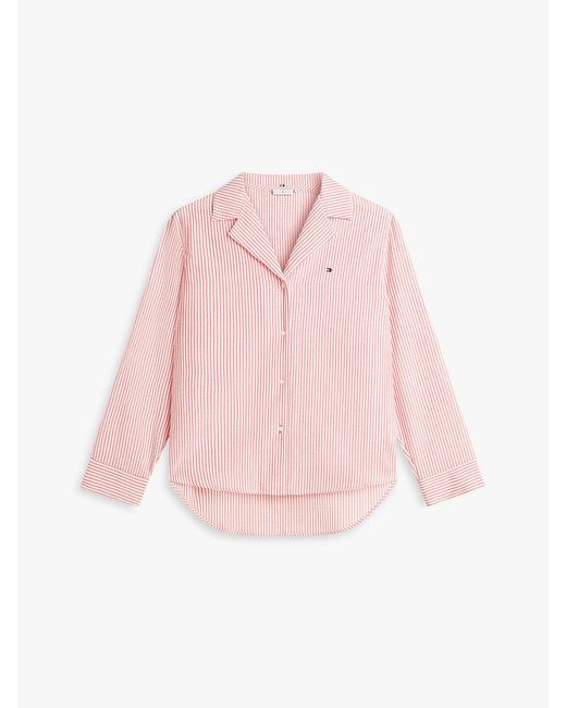 Tommy Hilfiger Pink Essential Seersucker Pyjama Shirt