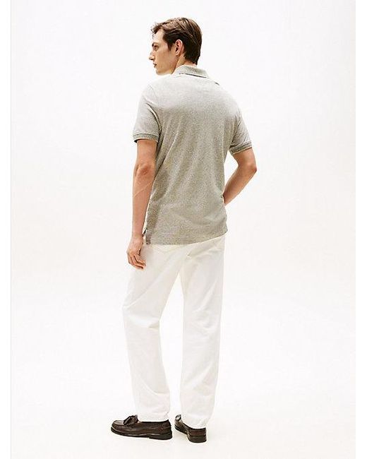 Tommy Hilfiger Regular Fit Poloshirt Mit Leinen in Gray für Herren
