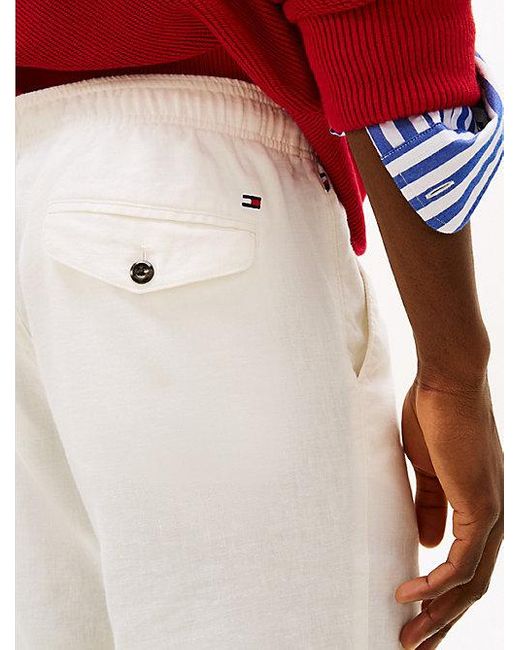 Tommy Hilfiger Harlem Relaxed Fit Short Van Linnenmix in het Red voor heren