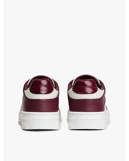 Tommy Hilfiger Purple Leder-Sneaker Mit Cupsole