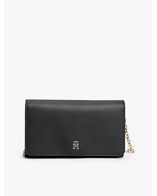 Cartera Hilfiger Icon Con Solapa Y Correa Tommy Hilfiger de color Black