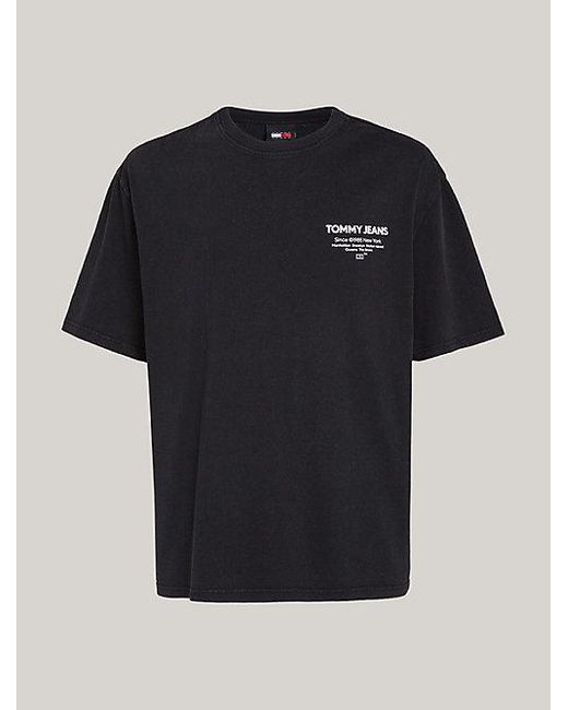 Tommy Hilfiger Essential Garment-dyed T-shirt Met Logo in het Black voor heren