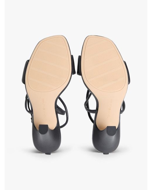 Tommy Hilfiger White Leather Open Toe High Heels