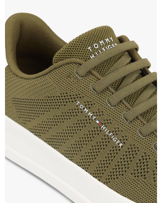 Tommy Hilfiger Green Logo Knit Court Trainers for men