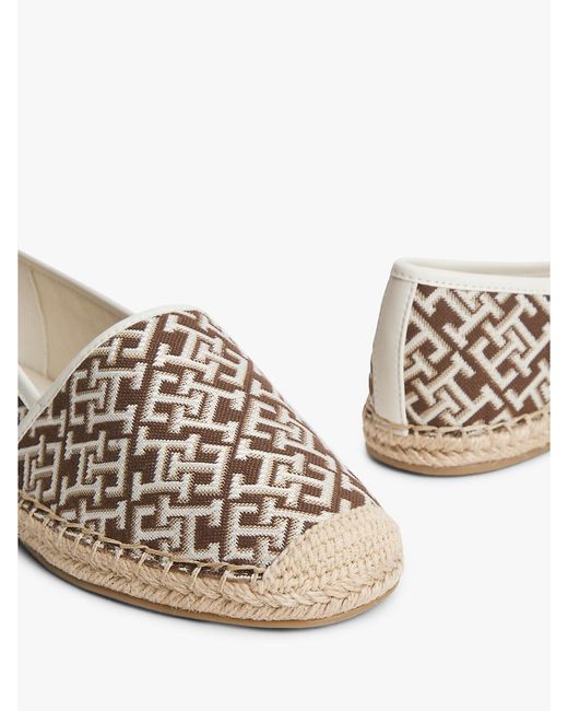Tommy Hilfiger White Th Monogram Plaque Jacquard Espadrilles