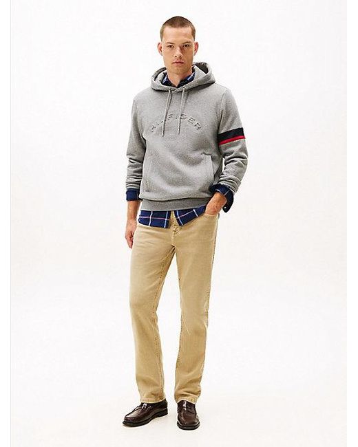Tommy Hilfiger Fleece Hoodie Met Logo in het Gray voor heren