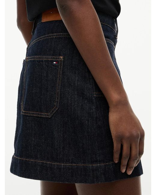 Tommy Hilfiger Black Tone Button Denim Mini Skirt