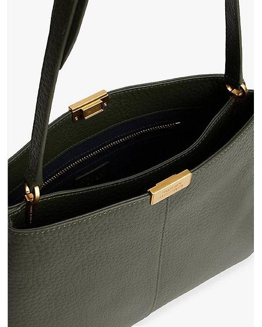 Tommy Hilfiger Green Casual Schultertasche Aus Narbenleder