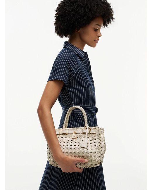 Tommy Hilfiger Natural The American Icon Braided Leather Tote Bag