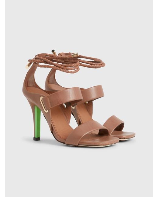 Tommy Hilfiger Pink High Heel Strappy Leather Sandals