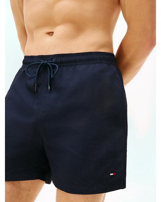Tommy Hilfiger Blue Flag Embroidery Mid Length Swim Shorts for men