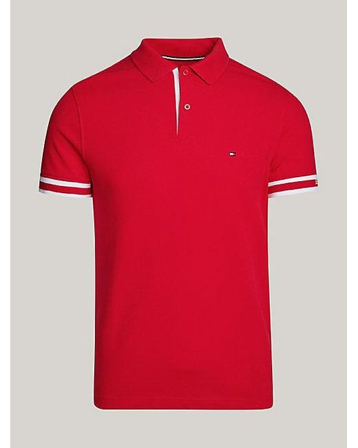 Tommy Hilfiger Hilfiger Monotype Slim Fit Polo Met Logoboord in het Red voor heren