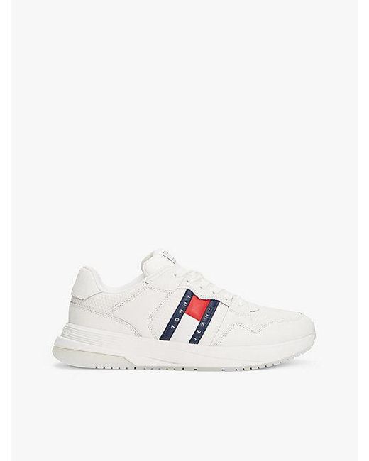 Tommy Hilfiger Sneaker Met Fijn Profiel En Gemengde Texturen in het White voor heren