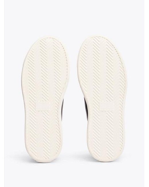 Tommy Hilfiger Leren Sneaker Met Plateauzool in het White