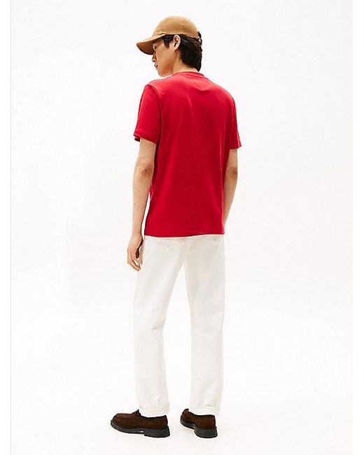 Tommy Hilfiger T-Shirt Met Ronde Hals En Logo-Graphic in het Red voor heren