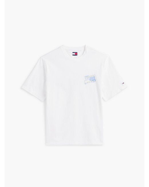 Tommy Hilfiger White 90S Back Bubble Logo Jersey T-Shirt for men