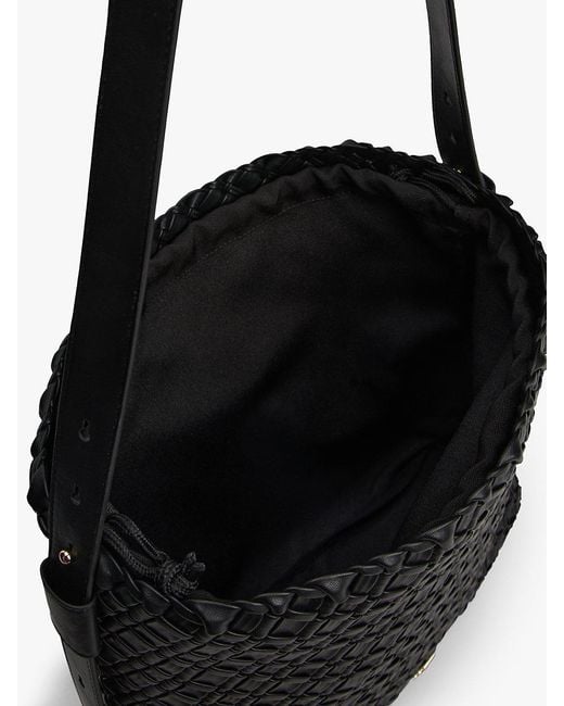 Tommy Hilfiger Black Th Monogram Braided Hobo Bag