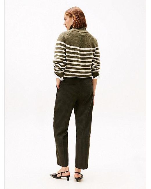 Tommy Hilfiger Rechte Slim Fit Broek Met Krijtstreep in het Natural