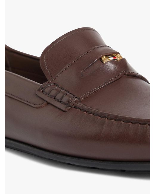 Tommy Hilfiger White Leather Debossed Logo Driver Shoes for men