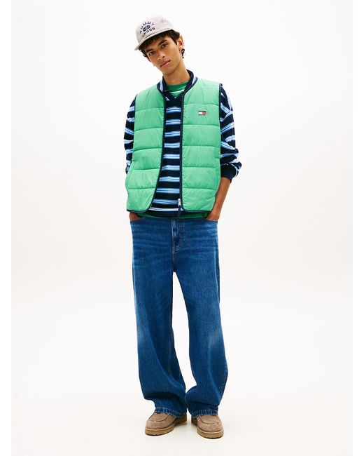 Tommy Hilfiger Green Water Repellent Colour-Blocked Back Logo Gilet for men