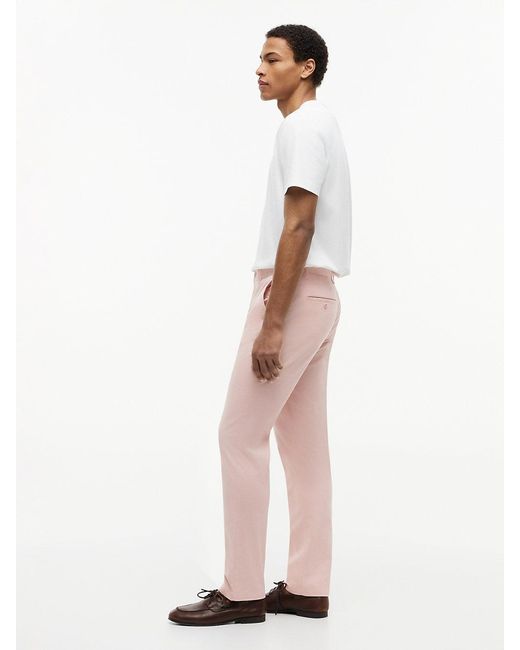 Tommy Hilfiger Pink Denton Slim Straight Twill Chinos for men
