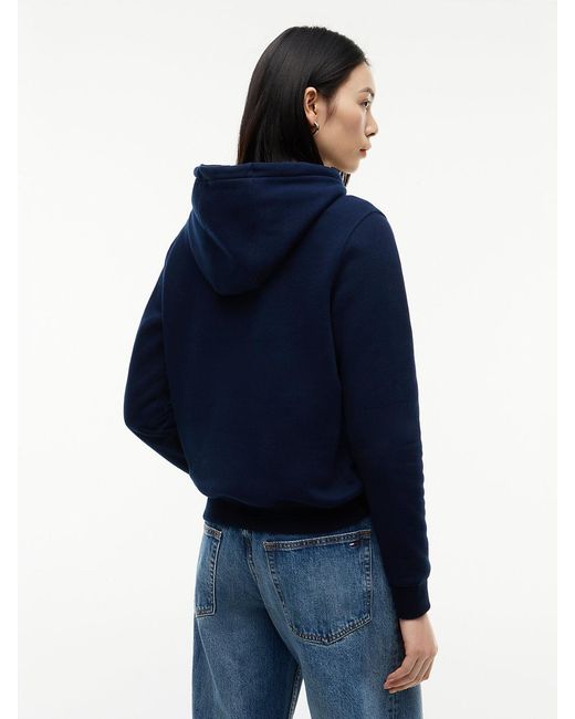 Tommy Hilfiger Blue Brushed Fleece Drawstring Hoody