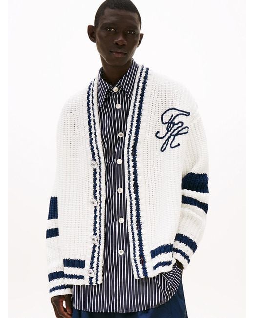 Tommy Hilfiger White The Runway Collection Back Logo Cardigan for men