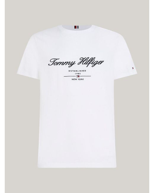 Tommy Hilfiger White Exclusive Script Logo Jersey T-shirt for men