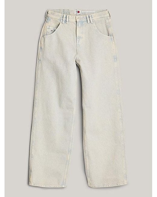 Tommy Hilfiger Daisy Low Rise baggy Jeans Met Marmerwassing in het White