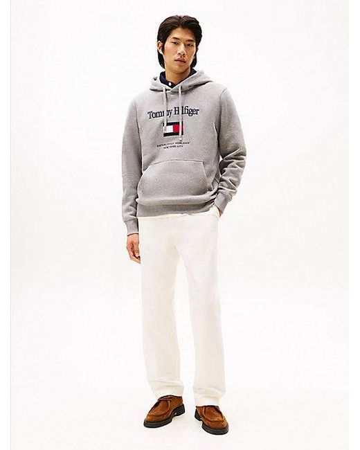 Sudadera Con Capucha Y Logo De Tommy Hilfiger de hombre de color Gray