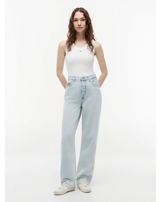Tommy Hilfiger Blue High Rise Slim Straight Jeans
