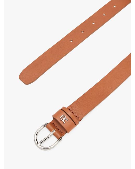 Tommy Hilfiger Brown Essential Th Monogram Leather Belt