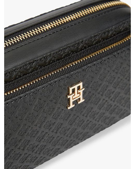Tommy Hilfiger Black Th Monogram Crossbody Camera Bag