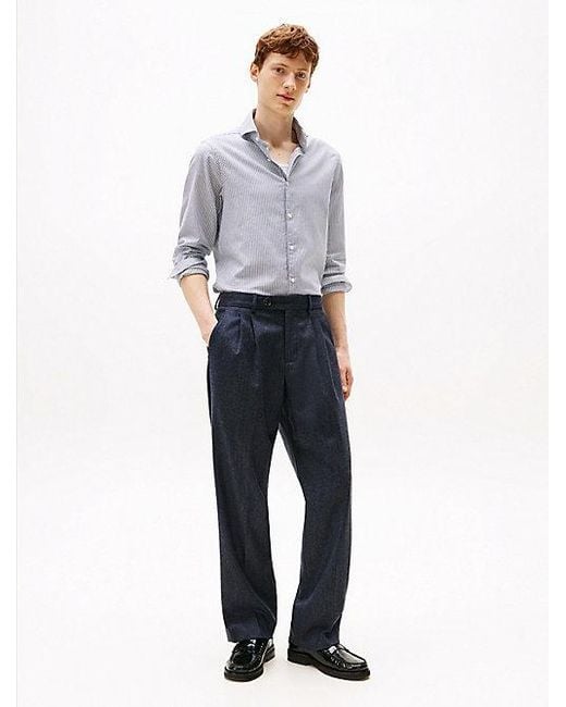 Tommy Hilfiger Smart Casual Slim Fit Oxford-Overhemd in het Gray voor heren