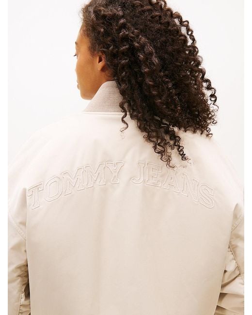 Tommy Hilfiger Natural Back Logo Embroidery Bomber Jacket