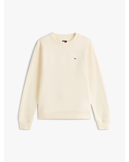 Tommy Hilfiger Natural Brushed Fleece Crew Neck Sweatshirt