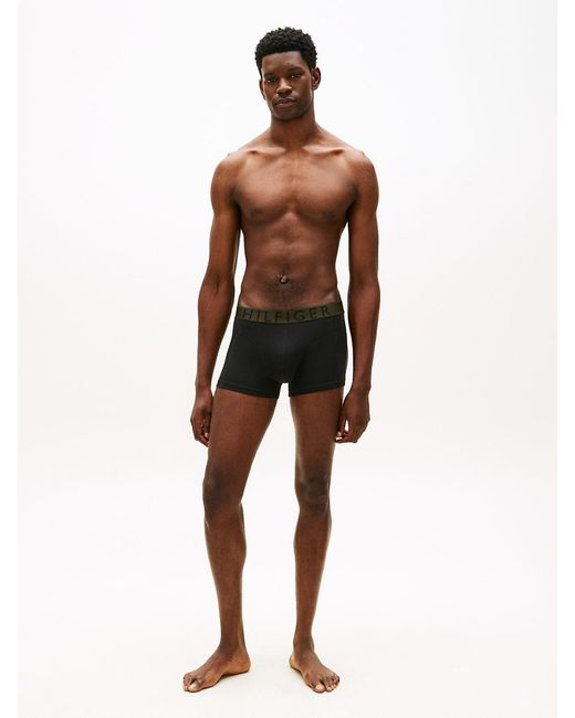 Tommy Hilfiger Black 3-Pack Logo Waistband Trunks for men