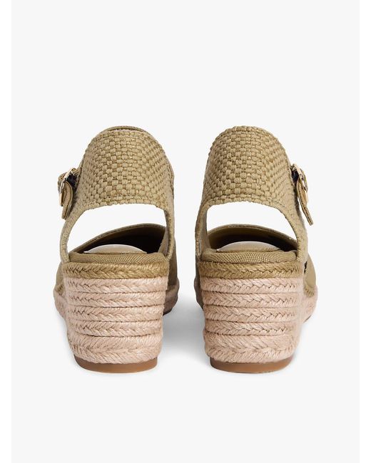 Tommy Hilfiger Natural Canvas Wedge Espadrilles