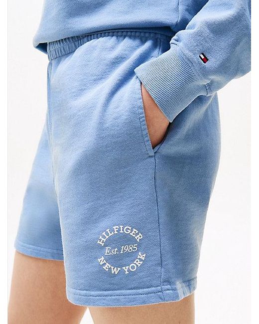 Pantalón Corto De Corte Amplio Con Logo Tommy Hilfiger de color Blue