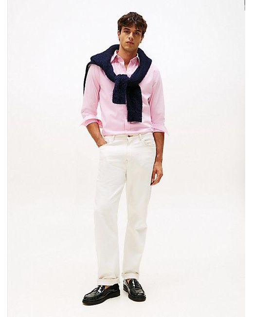 Tommy Hilfiger Th Flex Regular Fit Hemd Mit Nadelstreifen in Pink für Herren