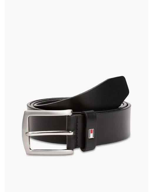 Cintura Denton Con Bandierina Sul Passante di Tommy Hilfiger in Black da Uomo