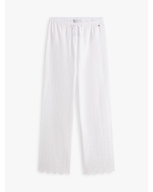Tommy Hilfiger White Essential Broderie Anglaise Pyjama Bottoms