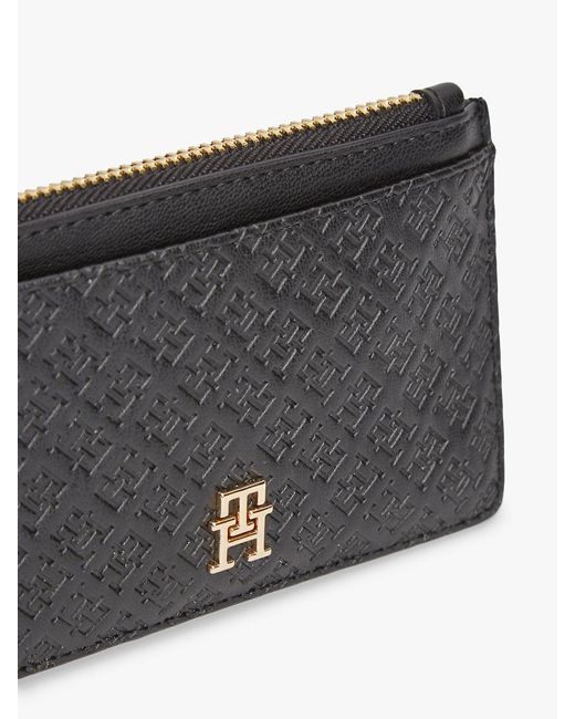 Tommy Hilfiger Black Hilfiger Icon Debossed Credit Card Holder