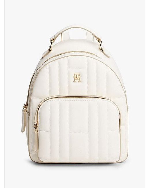 Tommy Hilfiger White Rucksack Mit Gesteppter Flag Und Th-Monogramm