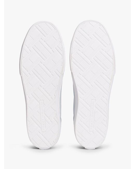 Tommy Hilfiger White Th Monogram Canvas Mid-Top Trainers