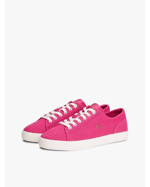 Tommy Hilfiger Pink Th Monogram Textured Trainers