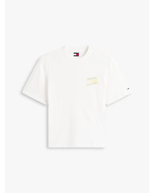 Tommy Hilfiger White 90S Back Bubble Logo Jersey T-Shirt for men